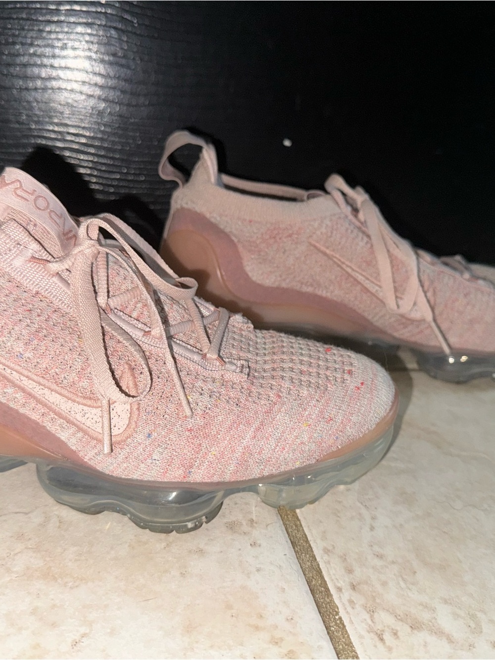 Nike Women’s Pink Flyknit Air VaporMax Sneakers - Picture 3 of 9